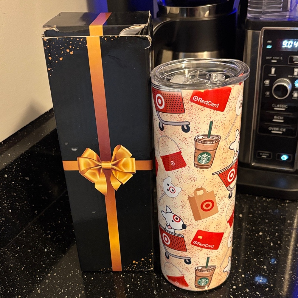 Target Themed Tumbler with Straw